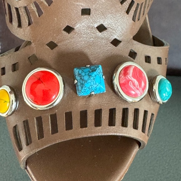 Authentic Gucci Brown Western Heeled Boots with Colorful Accents Perfect For U! - Picture 4 of 8